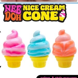 3 Nee Doh Nice Cream Cone Stress Toy Set- Viral Sensory Fidget Toy ALL 3 COLORS